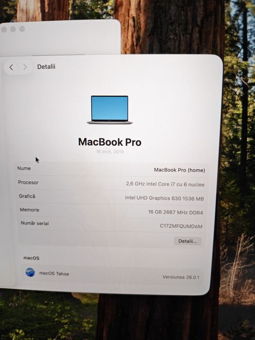 Laptop Apple Macbook Pro i7 16inch din 2019
