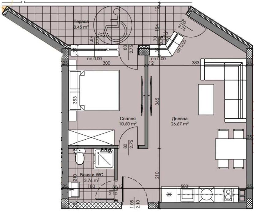 Продава се Двустаен апартамент в Пловдив, Христо Смирненски - 73 кв.м за 1650 €/кв.м - Снимка #1