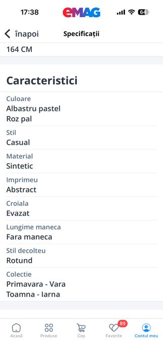 Rochie fata mas 164 12-14 ani