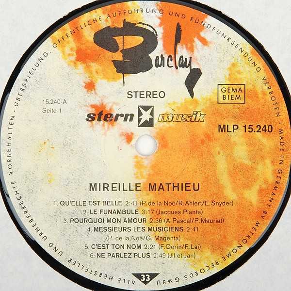 Пластинки винил ФИРМЕННЫЕ Mireille Mathieu