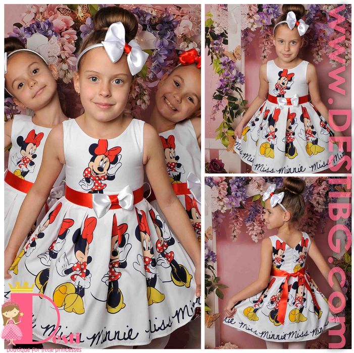 Детски рокли ТЕДИ-МОД  с Мики Маус, Мини Маус, Дисни Принцеси, БАРБИ