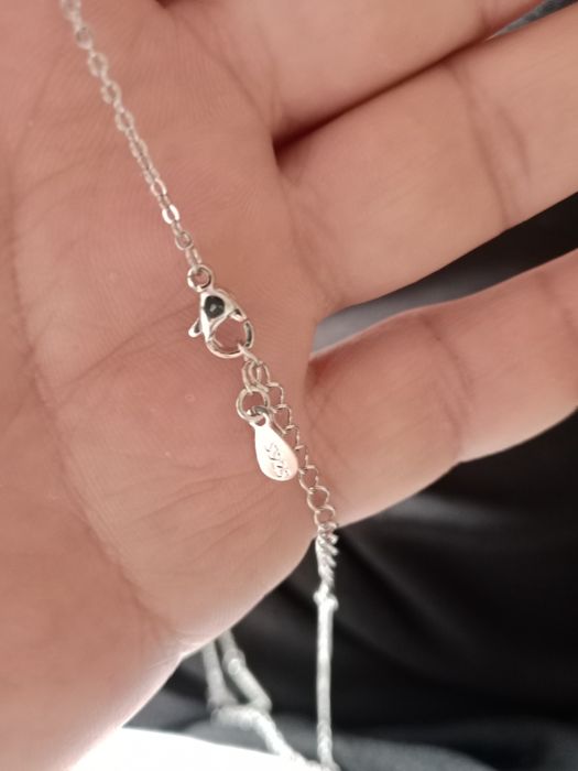 Серебро 925 проба цепочка с двойной подвеской 3 граммм