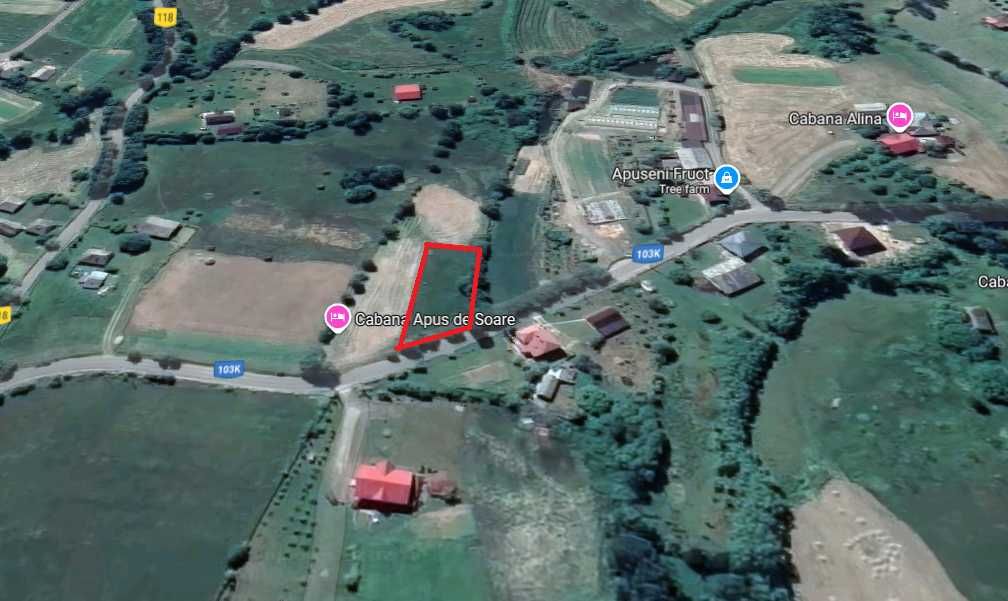 Teren intravilan cabana, Rasca Apuseni jud Cluj, investitie