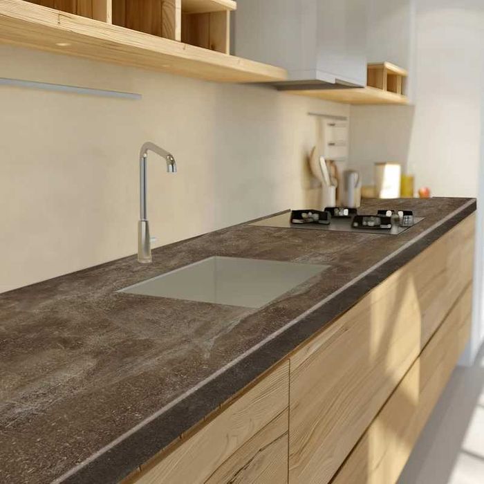 Blat bucatarie, 224 x 62 x 3.8 cm, decor industrial, mat (nou sigilat)