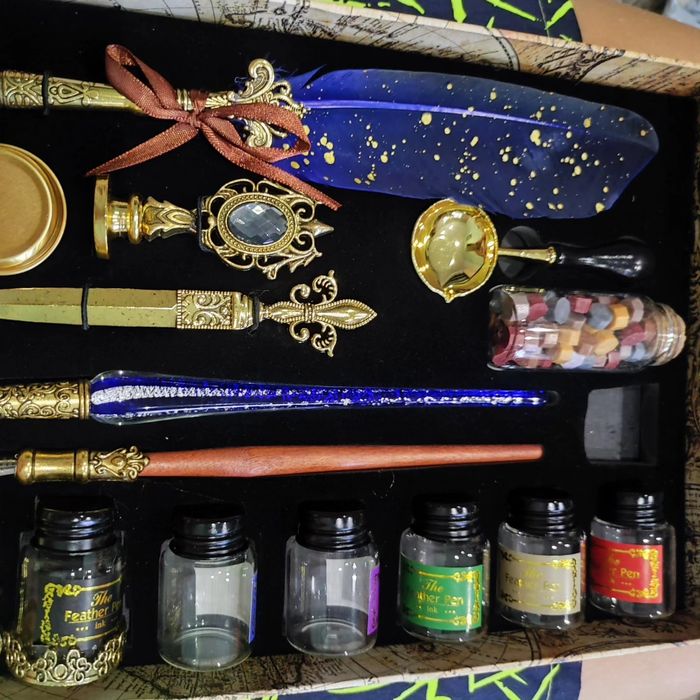 Перьевая ручка набор для каллиграфии подарок ребенку девушке тушь перо