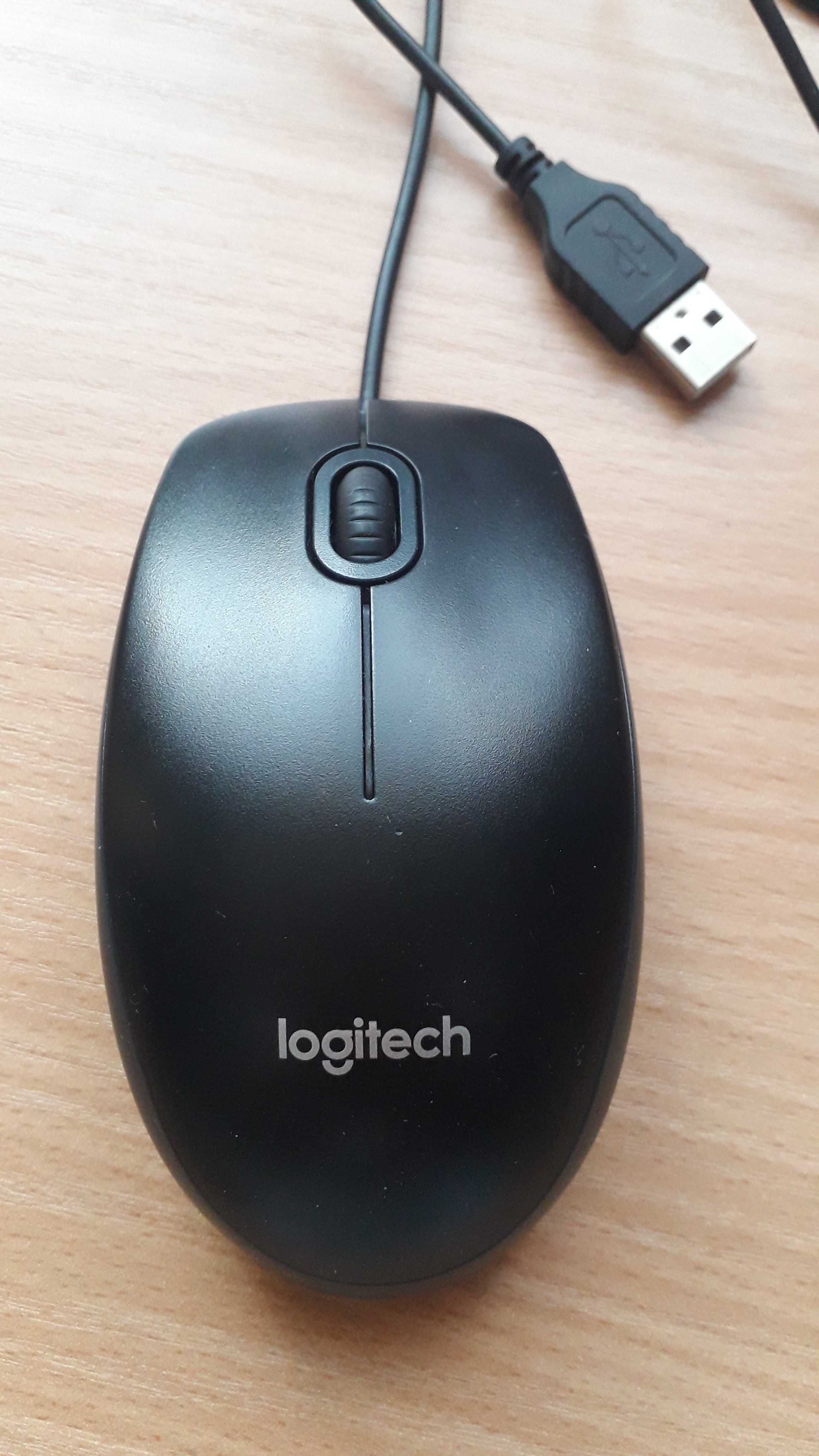 Мишка Logitech B100 плюс клавиатура и слушалки