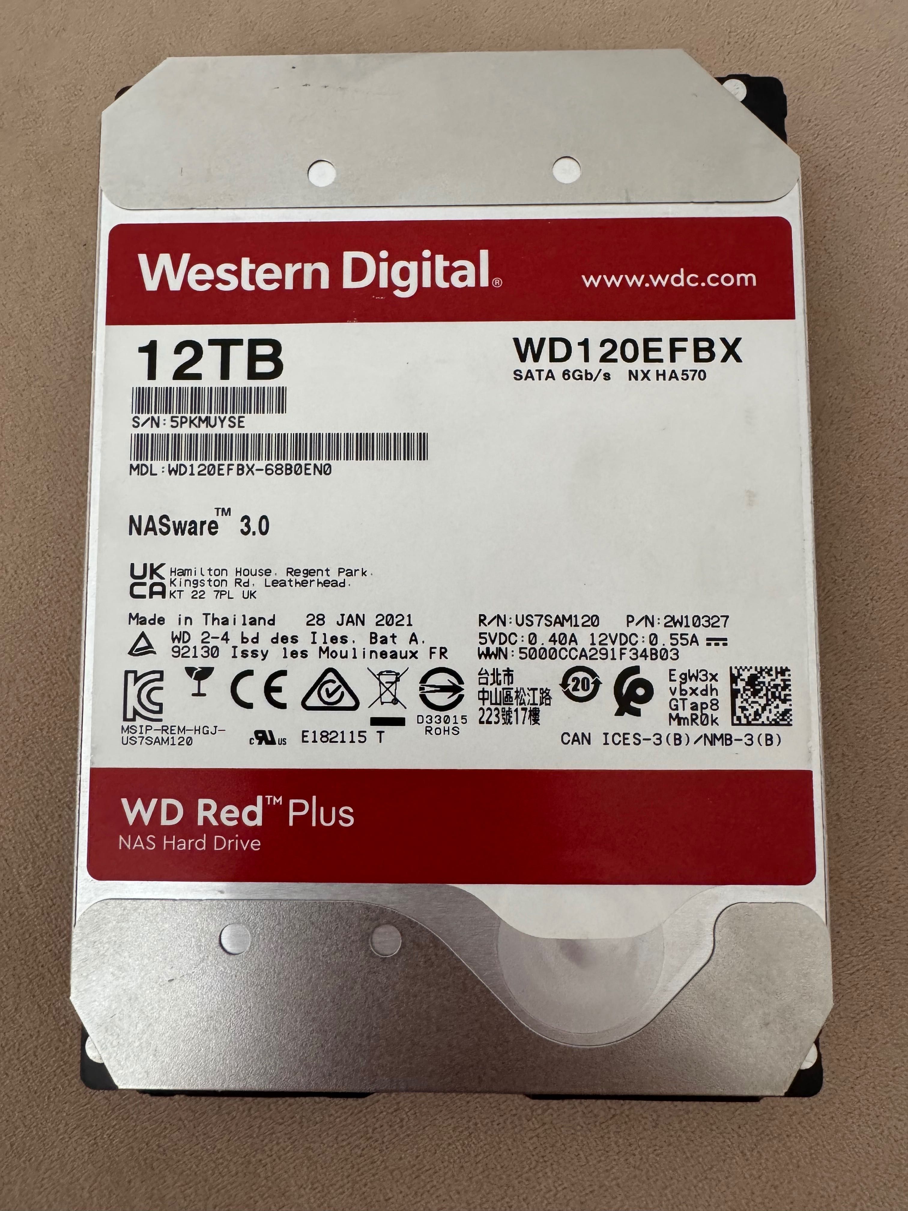 WD red 12 tb 7200 rpm