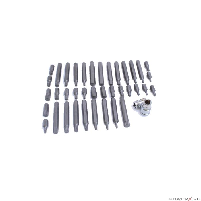Trusa biti, imbusuri hexagonale, torx, 40 piese, cutie metalica, Asta