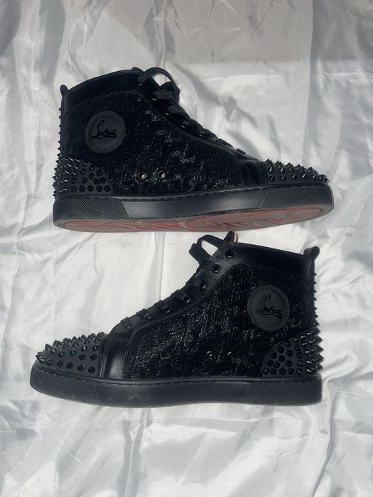 Christian Louboutin Black Spikes High Top Sneakers
