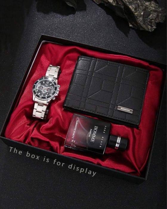 Set cadou pentru iubit\ prieten cu parfum ceas si portofel