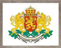 Голям герб на България в рамка с размер 30 x 40 см.