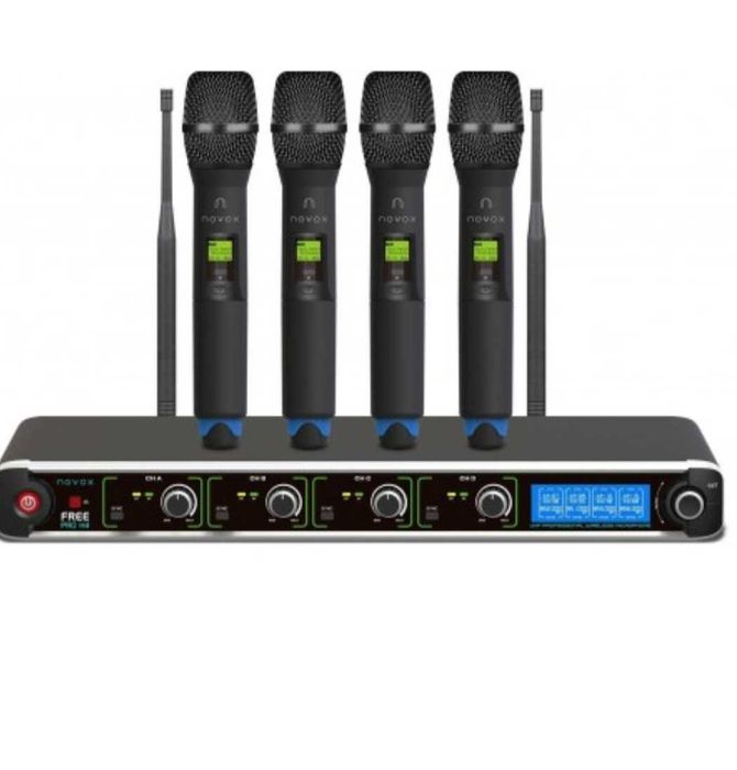 Четири безжични микрофона Novox free pro H4