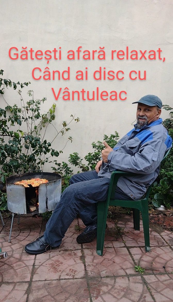 Disc grătar + Vântuleac (paravânt). Să poți găti oricând ai chef!