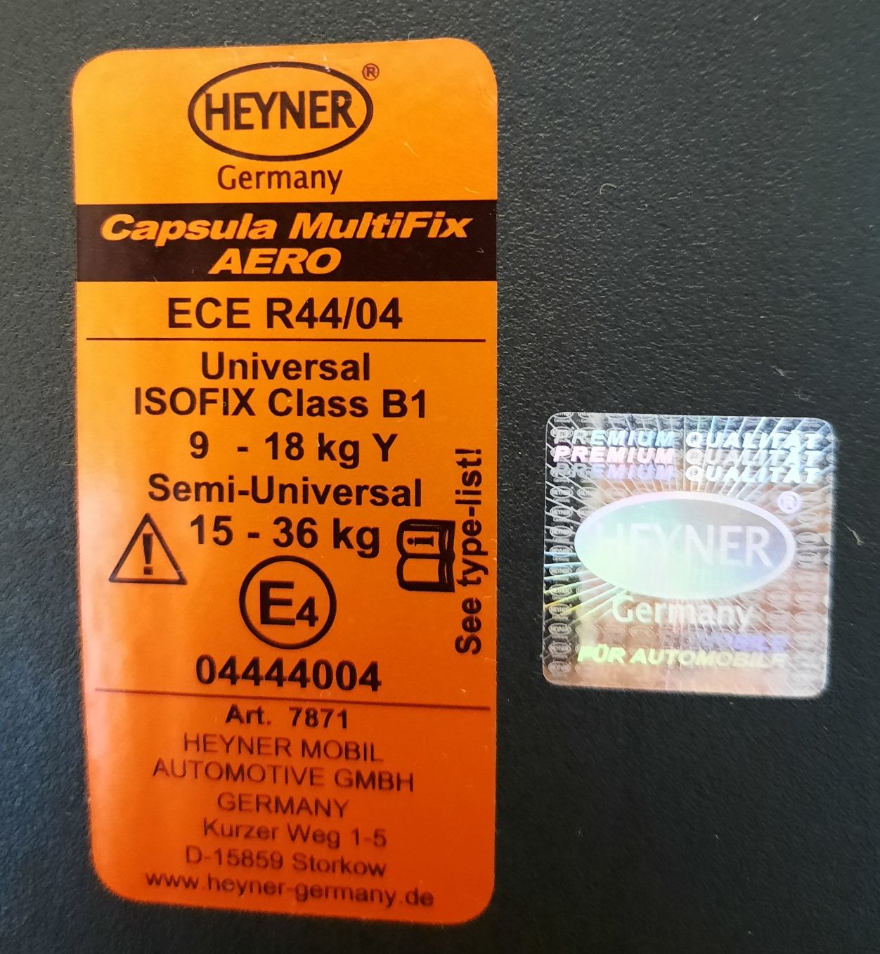 Автокресло HEYNER Capsula MultiFix AERO ISOFIX группа 1/2/3 (9-36 кг)