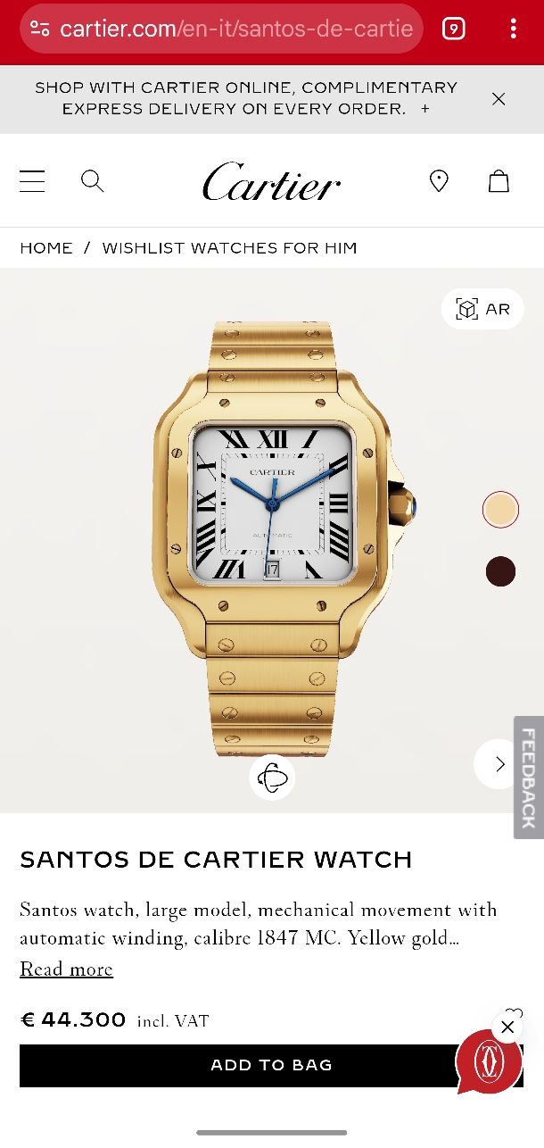 Cartier Santos 40 Aur