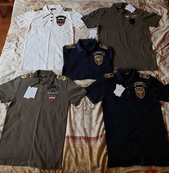 Tricouri Polo BALMAIN de armata cu epoleti grade militare soldati