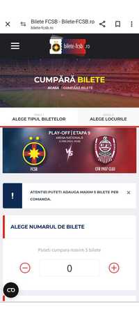 Bilete FCSB-CFR cluj