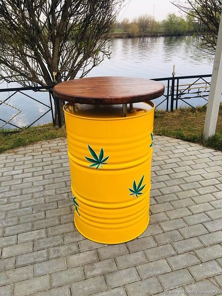 Мебель из бочки. Уникальные и креативной мебель для кафе фосфодов.