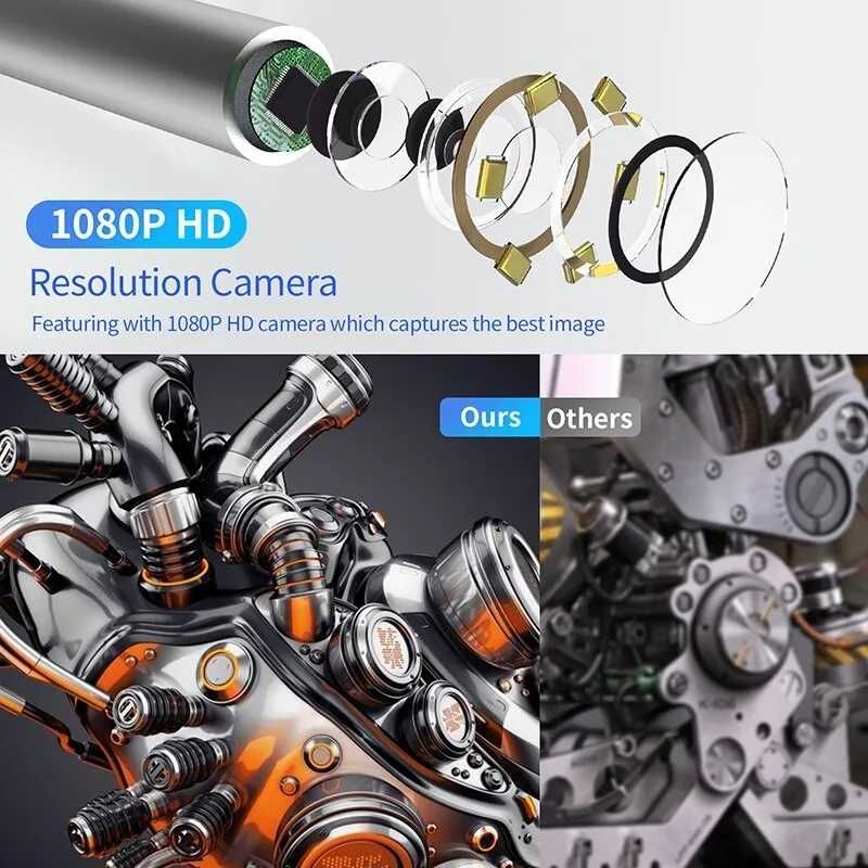 Endoscop video-camera ecran color,HD,acumulator,cablu2m