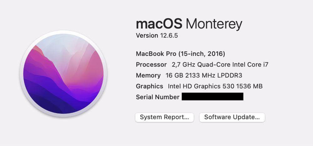 MacBook Pro 15-inch / Intel Core i7 / 16 Gb RAM / 512 gb / Space Gray