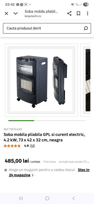 Soba pe GPL sau curent + butelie