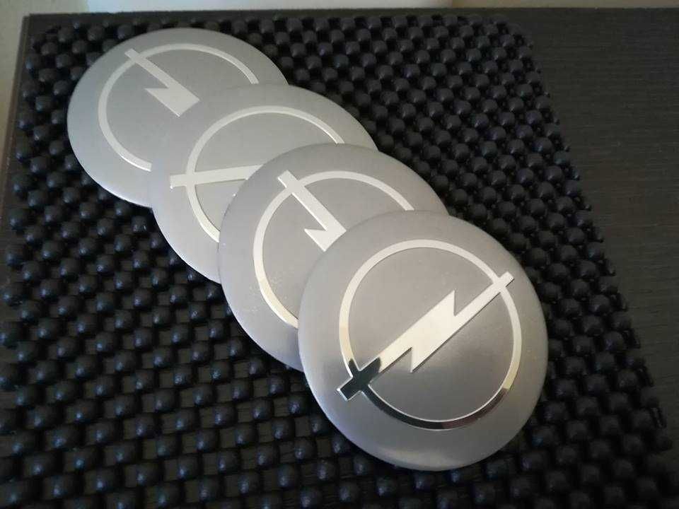 Set embleme/capace/stickere roți Opel diametrul 56 mm culoare gri
