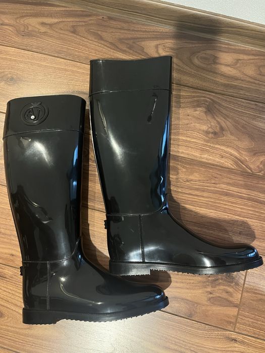 Оригинални, дамски, гумени, черни ботуши Armani Jeans