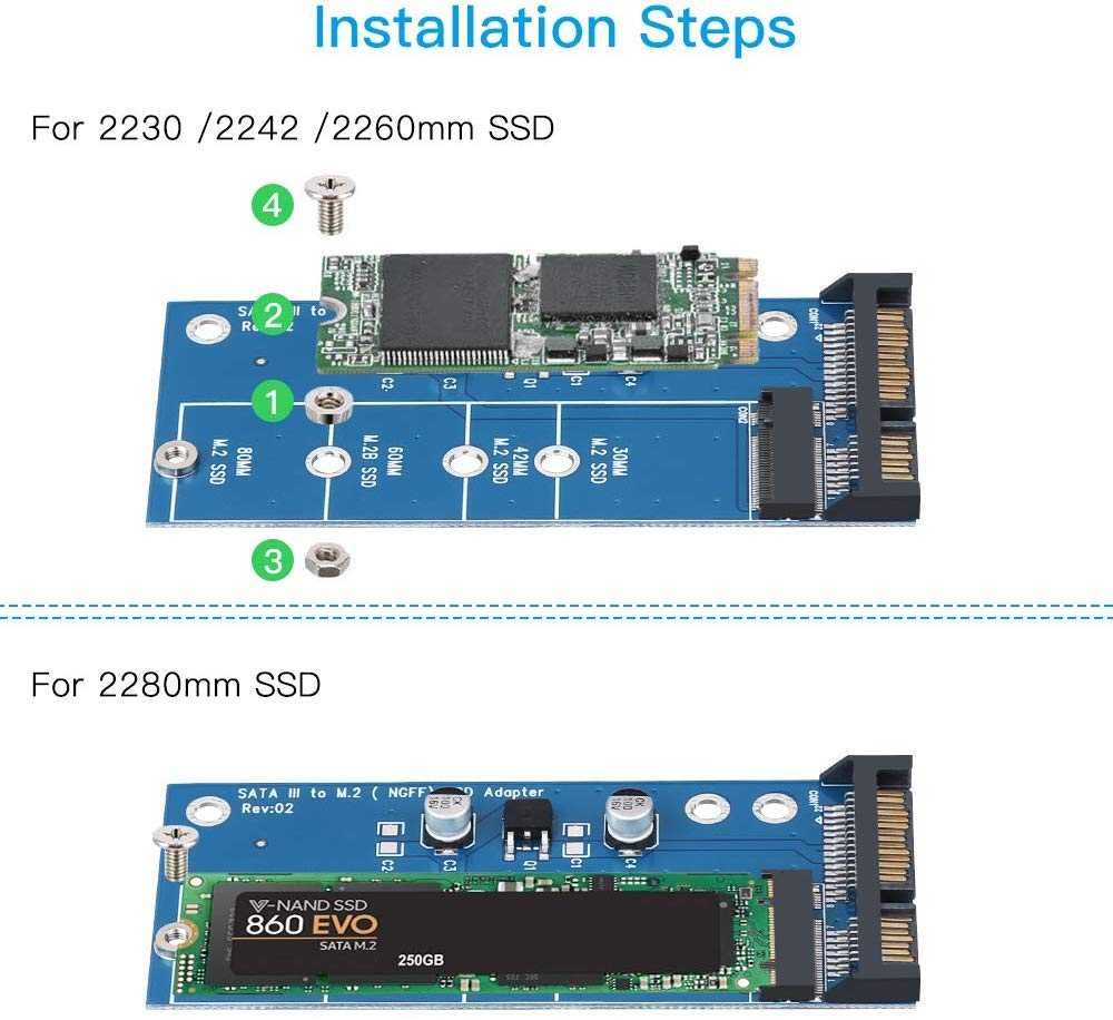 Адаптер за M.2 (M2) SSD към 2.5" SATA 3.0 конектор + Гаранция