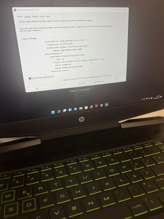 HP RTX 3050TI TITANUM NMVE 3TB ca NOU I5-11300H RAM pot pune 64GB