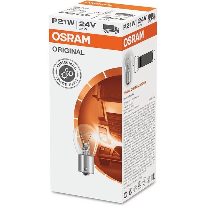 Set 10 Becuri Camion 24V P21W, Original, Osram