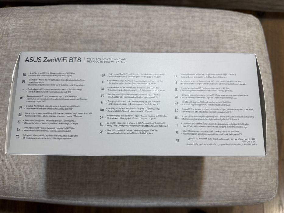 WiFi-7 Рутер Mesh ASUS ZenWiFi BT8 BE14000 Нов! Гаранция 3г Emag
