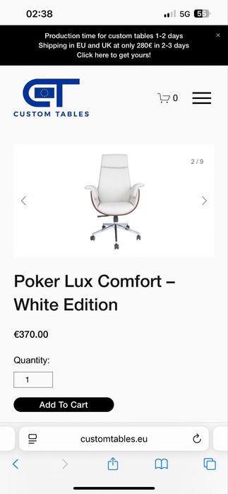 Scaune Poker Personalizate + Masa Poker Logo tau CustomTables.eu stoc