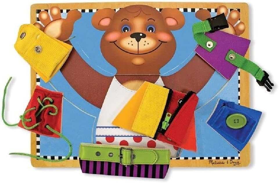 Дървена дъска за активности Дървен пъзел Melissa & Doug - 6 вида