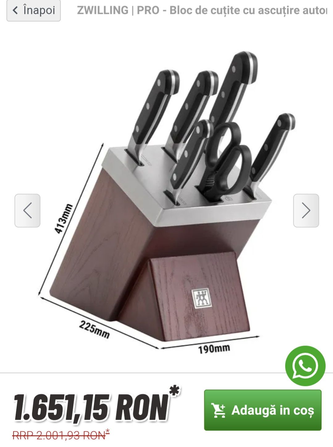 ZWILLING  - Bloc de cuțite cu ascuțire automată, 7 bucăți.