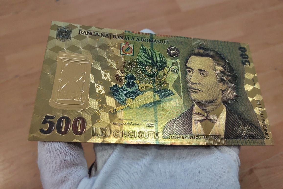 Vând bancnote românești 500 LEI GOLD (souvenir)