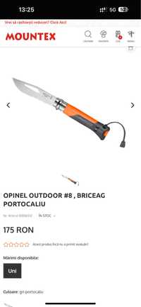 Opinel outdoor #8 , briceag portocaliu