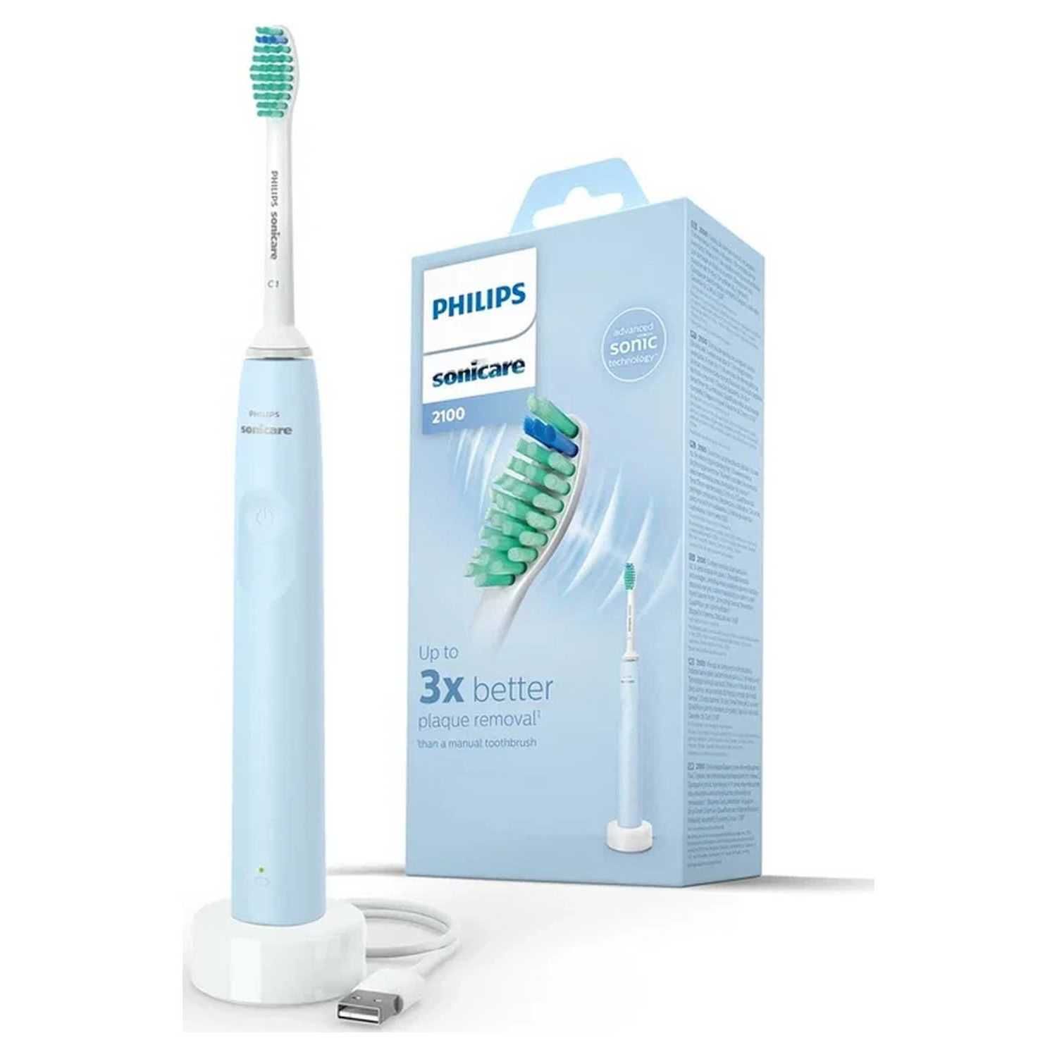 Philips Sonicare 2100(HX3651/12) електрическа четка за зъби-син цвят