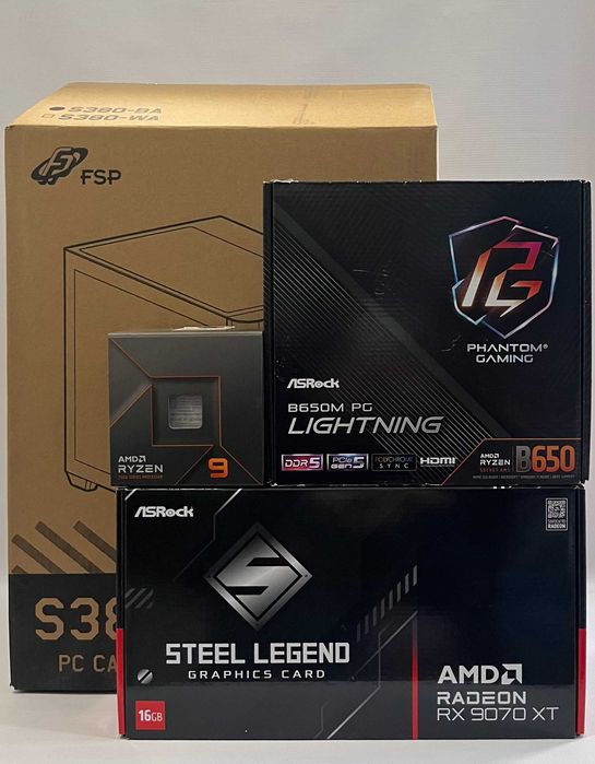 Геймърски компютър AMD Ryzen 9 7950X, RX 9070 XT 16GB, 64GB ram
