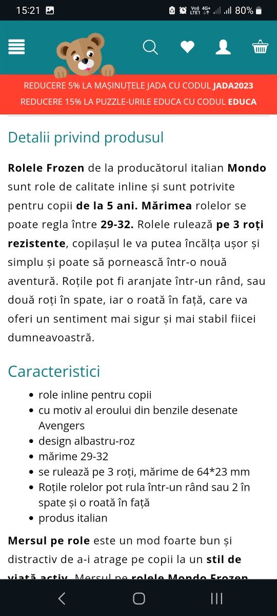 Role Frozen reglabile marimea 29-32