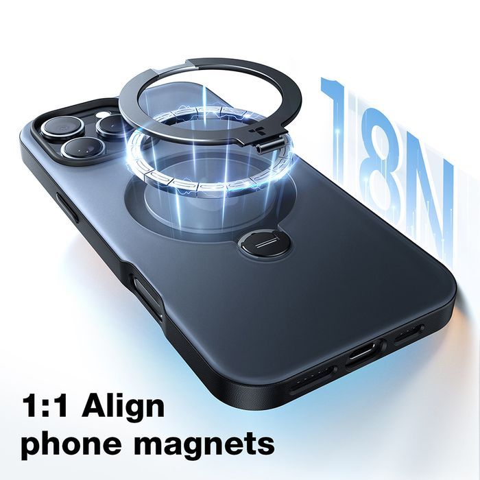 Husa pentru iPhone 17 - Torras Ostand Spin MagSafe Series - Black