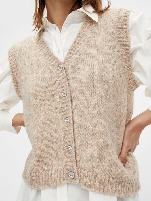 Y.A.S. топъл елек с копчета-бижу