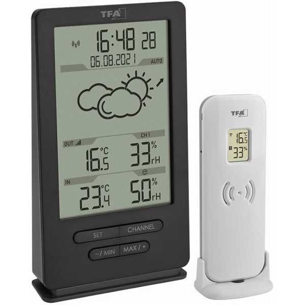 Цифрова безжична метеорологична станция TFA Dostmann с външен сензор,
