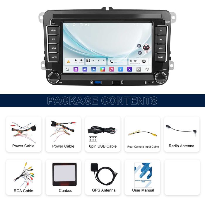 Navigatie Android,VW Passat,Golf,Jetta,Touran,Carplay,2GB + 64GB, NOI