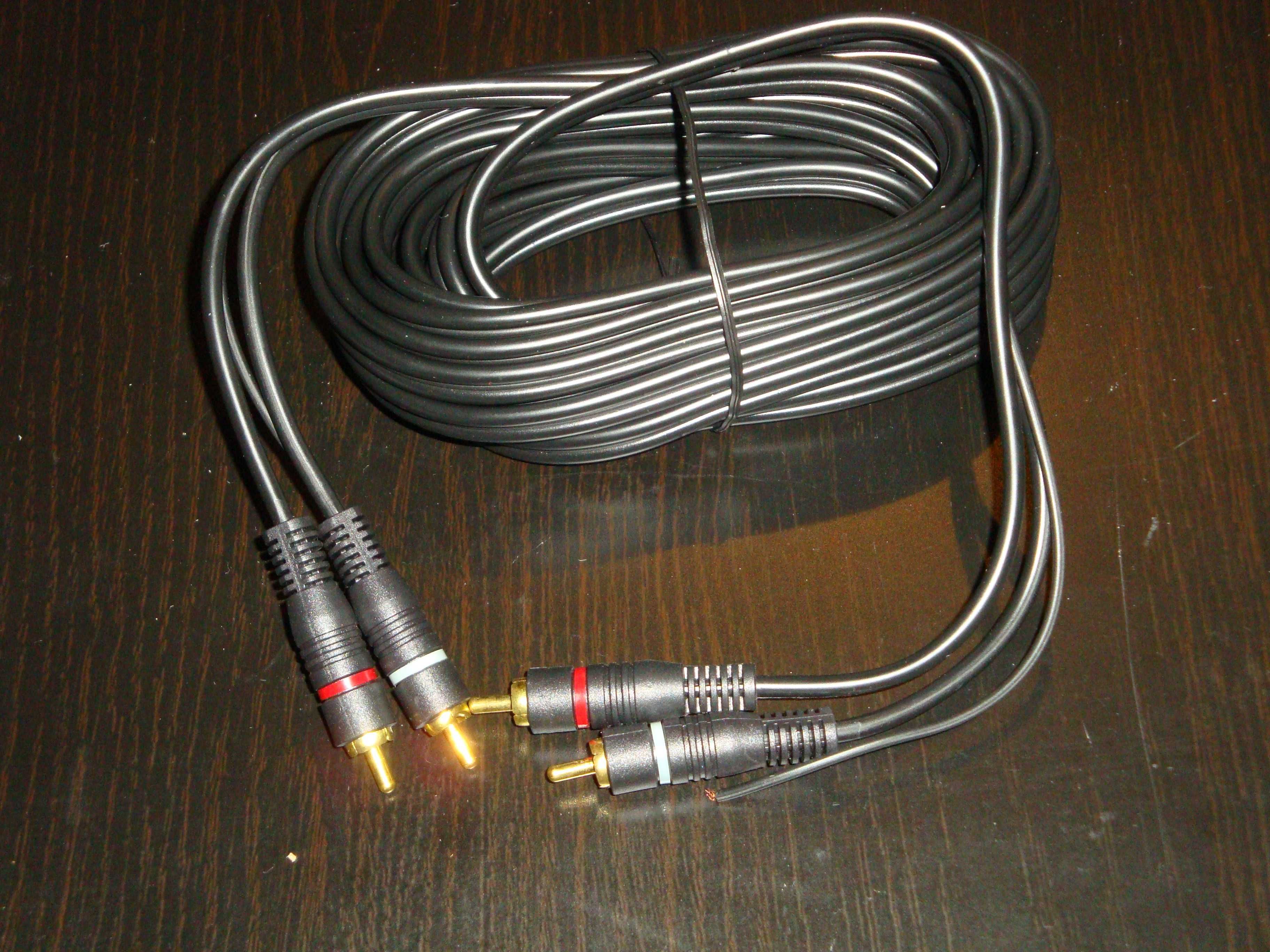 cablu audio 2x RCA la 2x RCA + remote lungime 5m mufe aurite