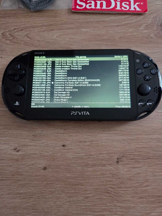 PS Vita Slim modat cu Sandisk ultra 128gb+adaptor SD2VITA impecabil