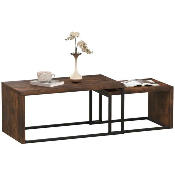 Комплект от 2 масички за кафе HOMCOM 90 x 48 x 42 см/59 x 42 x 36 см