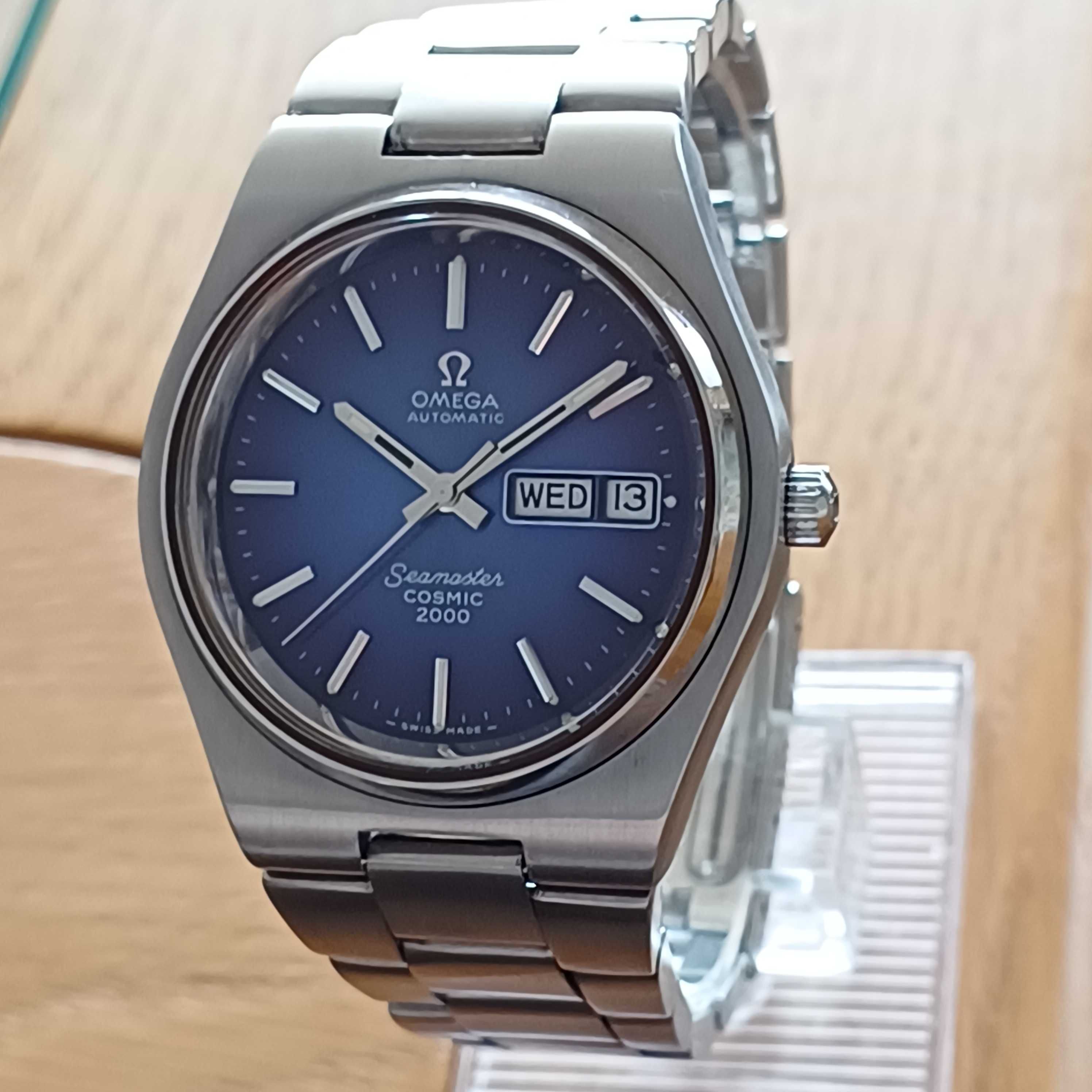 Omega Seamaster Cosmic 2000 Automatic, тъмно син циферблат, ден и дата