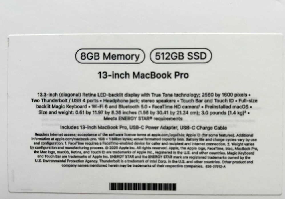 Лаптоп Apple MacBook Pro M1 8Gb - 512GB