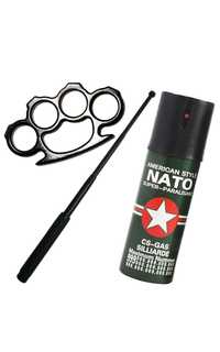 Kit Baston Telescopic POLICE + Box + Spray Nato 60ml