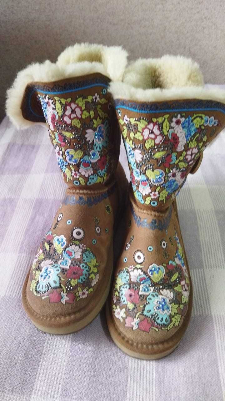 Сапоги женские, кожа, нубук, угги